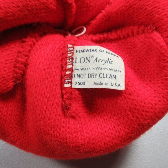 Headwear of Hi-bulk youth red an blue Huskies cuffed pom beanie winter hat NWT - Picture 5 of 5